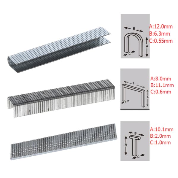 1000 stk U-formede stifter 12x6,3 mm spiker for stiftepistol