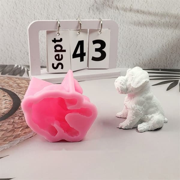 3D Hundeform Silikoneforme Ornament Gipsforme Håndlavede Støbeforme
