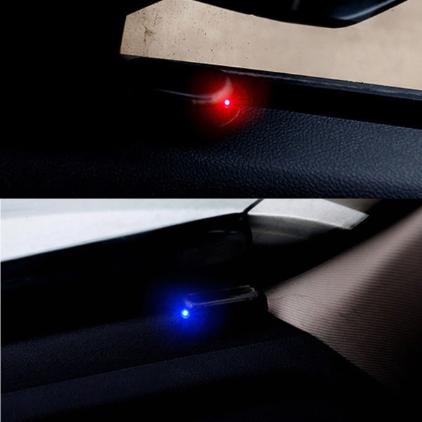 Bilsäkerhetsljus Soldrivet simulerat dummylarm Trådlöst varning Stöldskyddslampa LED Blinkande Imitation Red