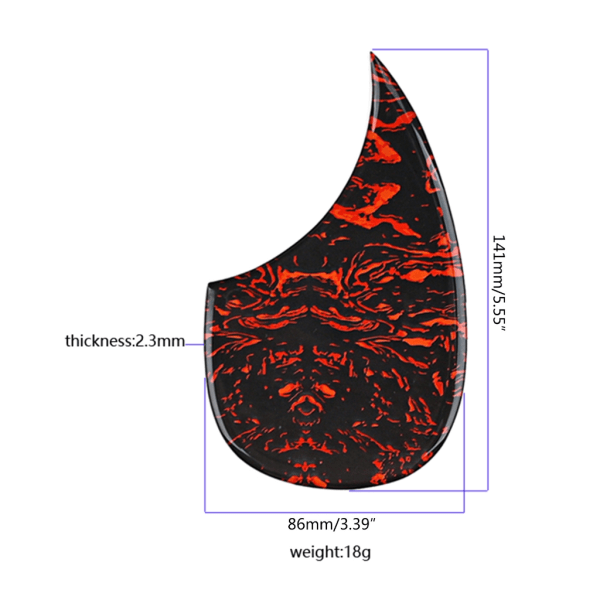 Gitar Scratch Plate Pickguard Klistremerke Beskyttelsesplate Kule Akustisk Gitardeler GQ451