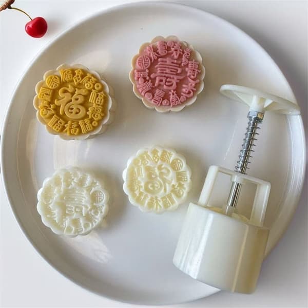 Matvaregodkjent ABS Lunarcake Maker Cast Delight Embossing For Festlig Baking