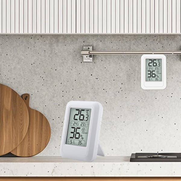 Batteridrevet digitalt termometer hygrometer lettlest romklimaenhet