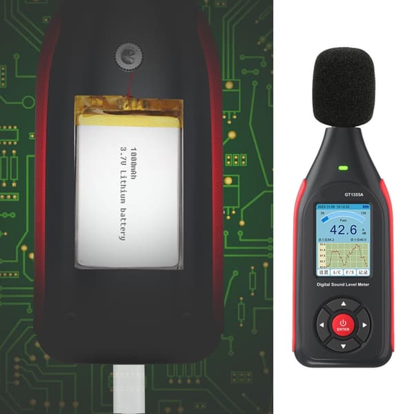 Lydniveau Måler Tester med USB-interface Nem Datastyring Genopladelig