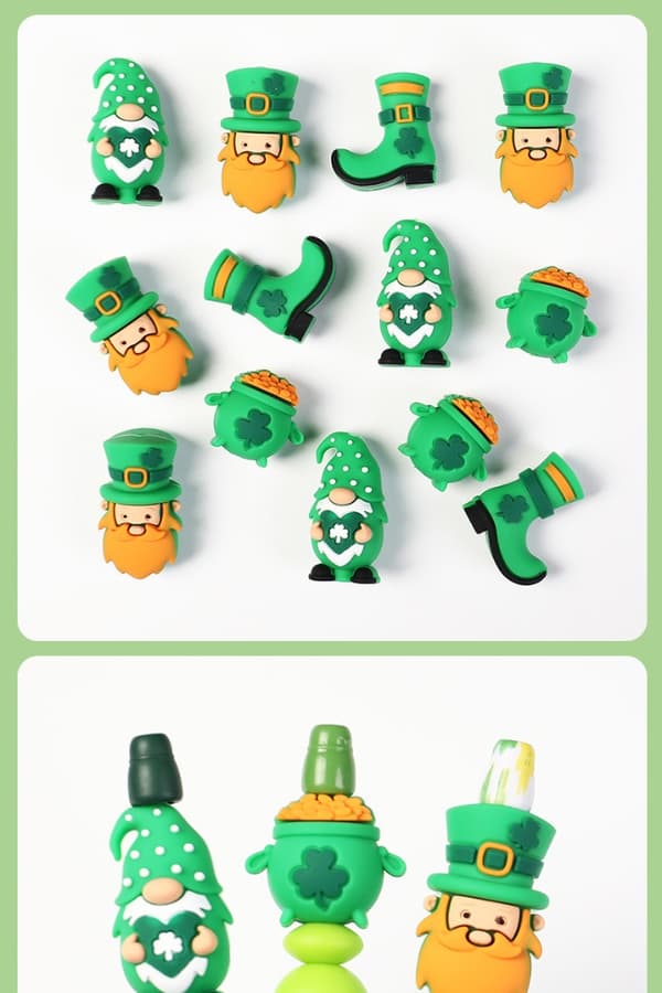 40 3D silikonperler til St. Patrick's Day