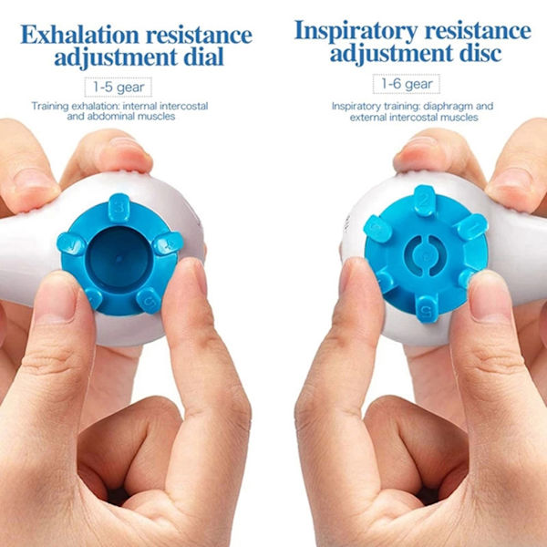 Åndedrætsøvelse Lungefunktion Forbedre Træner Respiratorisk Spirometer Blue