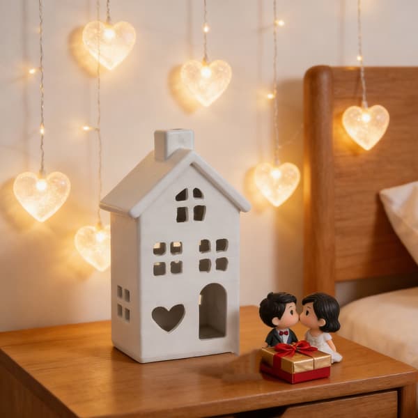 Dekorative lysestaker Hjemmeinnredning Minihus telysestaker Gave