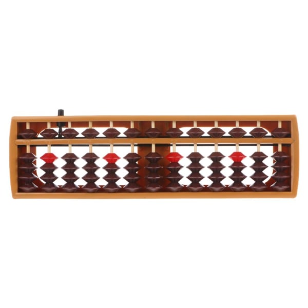 Bärbar japansk 13-siffrig kolumn Abacus Arithmetic Soroban Caculating School f Brown beads