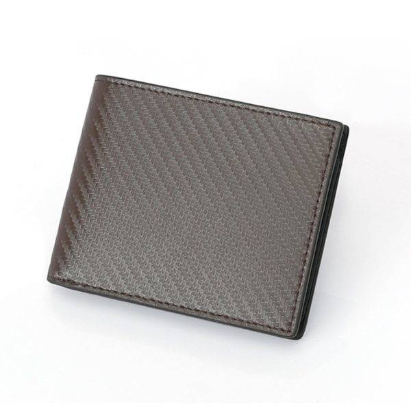 Mode Män Mini Business Blockering Plånbok Man Carbon Fiber Card Mynthållare Bifold Portemonnaie Blue