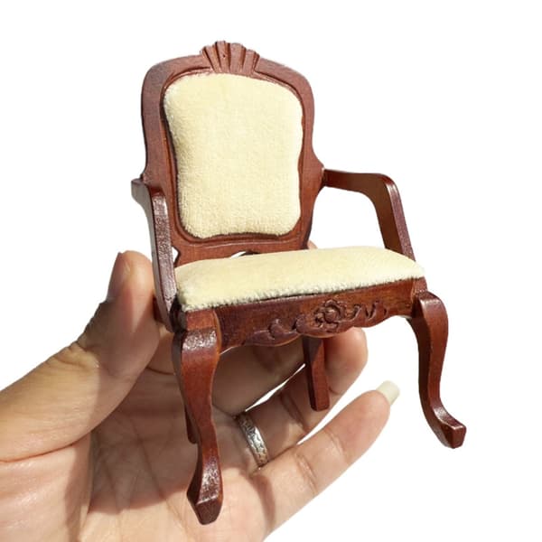 Trädockhus Bord och Stol Set 1/12 Skala Miniatyr 3-pack