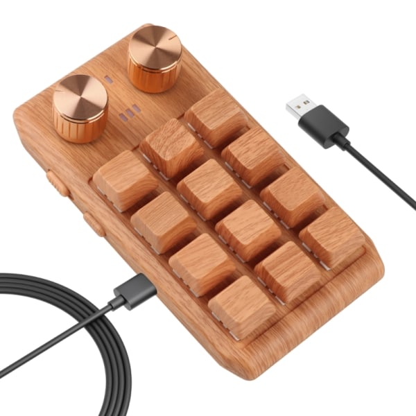 Kompakt mekanisk gaming-tastatur med 12 programmerbare taster og justerbare knapper