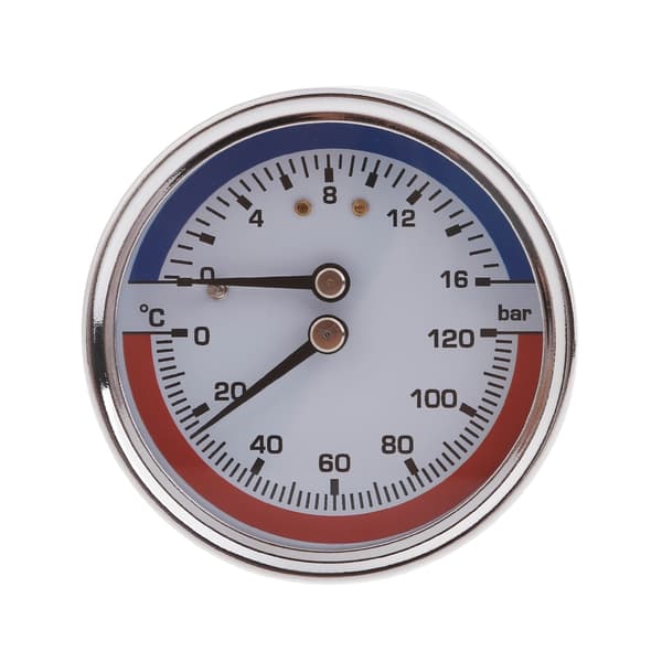 Stål 1/4in Trykmålere Termomanometer 0-120℃