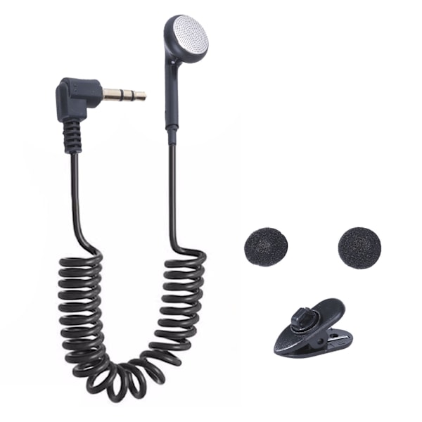 3,5 mm Port Enkelt Side Mono Øreprop In-Ear Høretelefon til Chauffører og Sikkerhedspatruljer