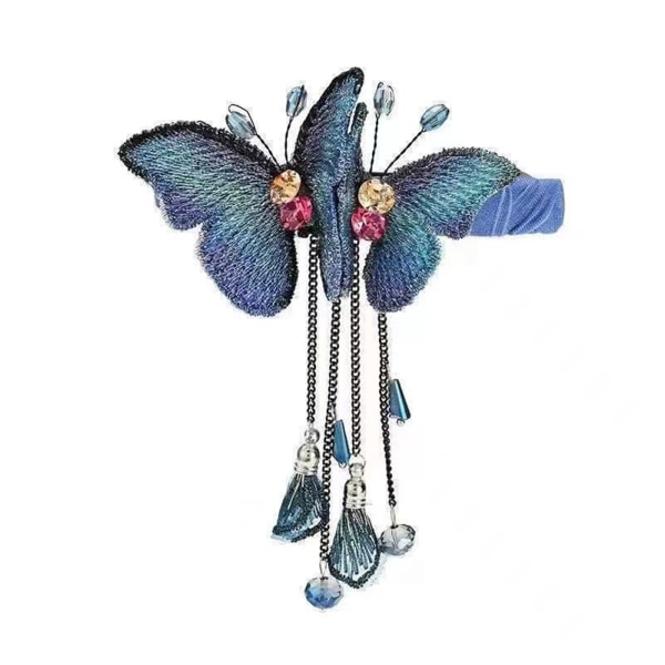 Sininen tupsu Butterfly Spring Clip Hiusneula Hiuspidikkeet Hair Barrette Täysin sopiva hiusneula loman teemajuhliin