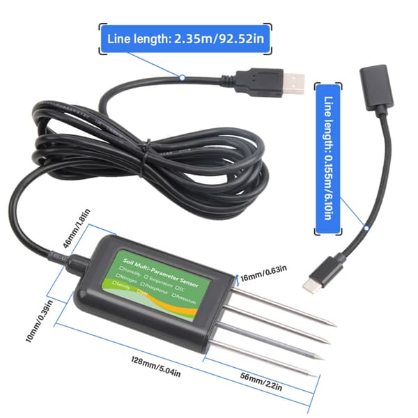 Jordtestkit USB-driven 316L rostfri stålprob för jordbruksbruk