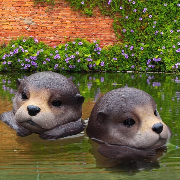 Flydende Odder Dekorationer til Dam Have Flydende Pool Dyr Odder Statue