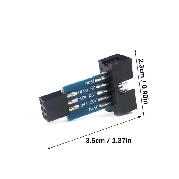 10-pin til 6-pin konverteringskort for AVR ISP-programmerer