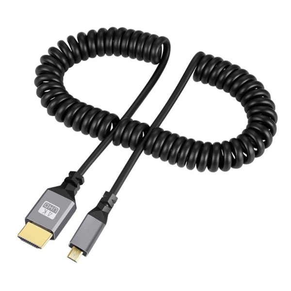 4K@60Hz HDMI-kompatibel med HDMI/MINI HDMI/ Micro HDMI/Coiled Extension Flexibel spiralkabel hane till hane-kontakt