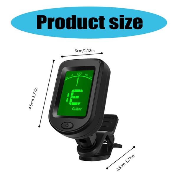 Digital Guitar Tuner med LCD-display til guitar, bas, violin, strengeinstrument