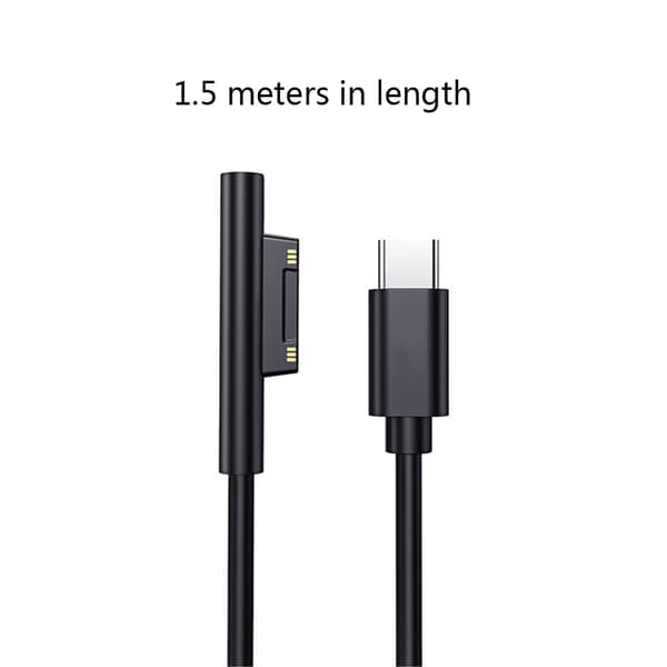 USB C Strömförsörjning Laddare Adapter Laddningskabel för Surface Pro 7/6/5/4/3 Laptop