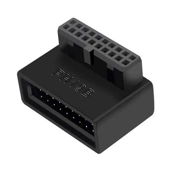Stationær computer bundkort USB 3.0 tilslutningsadapter 19p 20p lodret stiknål 90° drejning installeret styrealbue