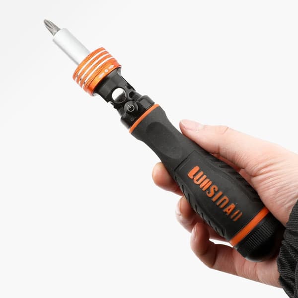 40-pack spärrskruvmejsel med magnetiska bits, ergonomisk design