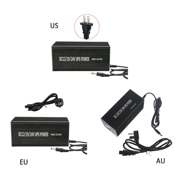 AC 110-220V ingång, USB 5V + 5,5x2,5mm 12V-24V Justera utgång UPS avbrottsfri power för bärbar router mobiltelefon null - EU