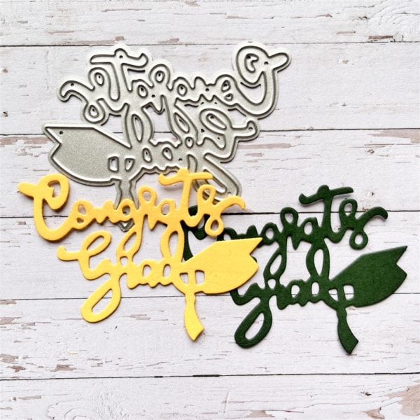 Metallista leikatut kuviot valmistujaisonnitteluihin Scrapbooking koristeellinen kohokuviointi 3388