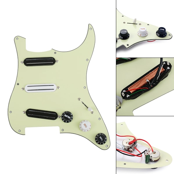 Forhåndskablet Pickguard Pickups, Gitar Dual Rail Pickups, 3 Ply Pick Guards