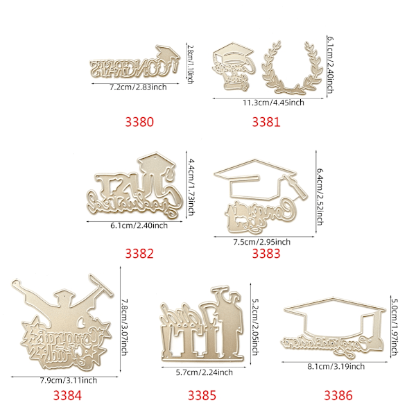 Metallskärningsform för examen, Scrapbooking Stencil Die Cuts Card Embossing DIY 3383
