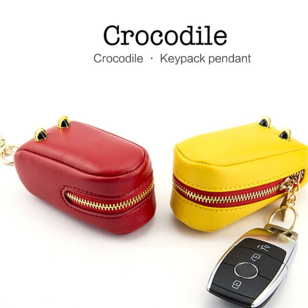 Alligator Shape Key Case Bag Kannettava auton avainlaukku U levymuistikorttipidike Yellow