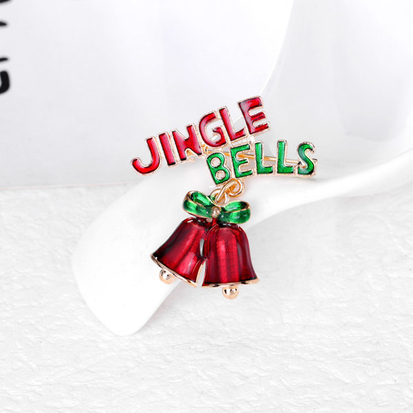 Glittrande Xmas Bell Brosch Christmas Holiday Party Smycken Lapel Pin Jul Brosch Ornament för Xmas Kvinnor Flickor Present
