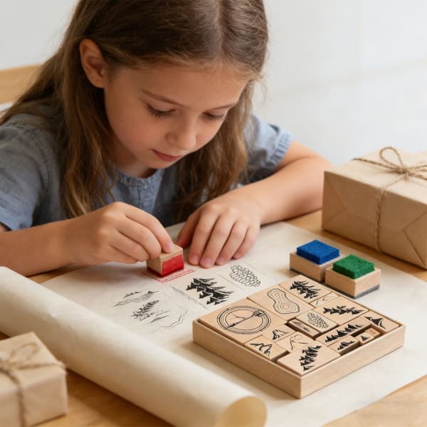16 stk. landskapstema-stempel for scrapbooking, journal og kortlaging