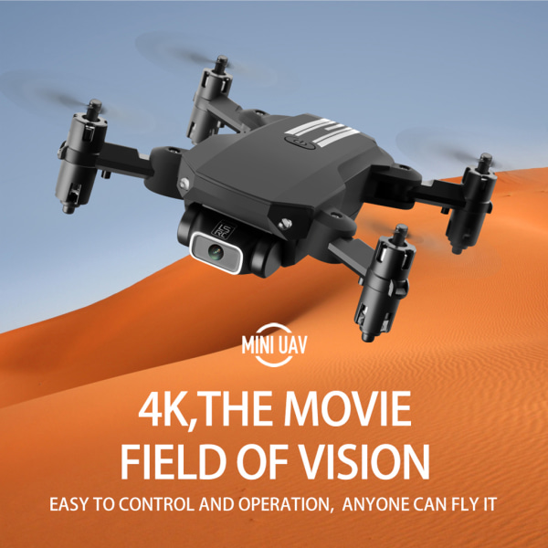 Hopfällbar Mini Drone WIFI FPV 0.3MP 5MP 4K Kamera Höjd Hold Mode RC Quadcopter presentleksaker Black