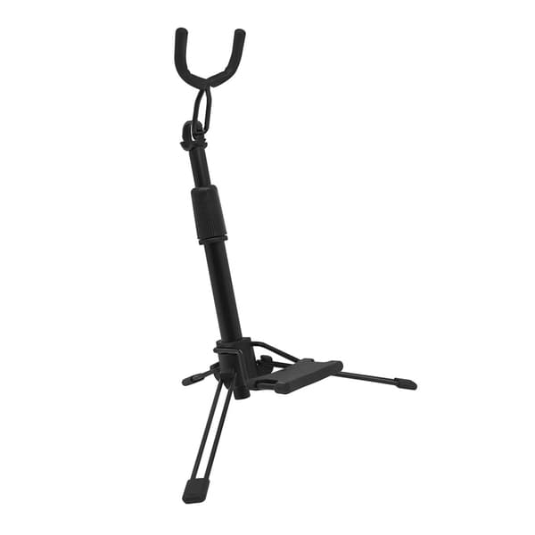 Bærbart tenorsaxofonstativ foldbart metal sort tripod instrumentstativ