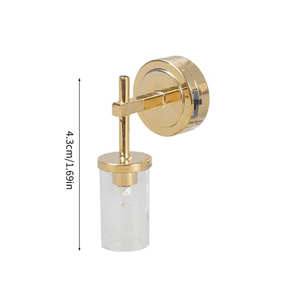 Antik Sconce Dockhus LED Vägglampa Diorama Samlarobjekt Display