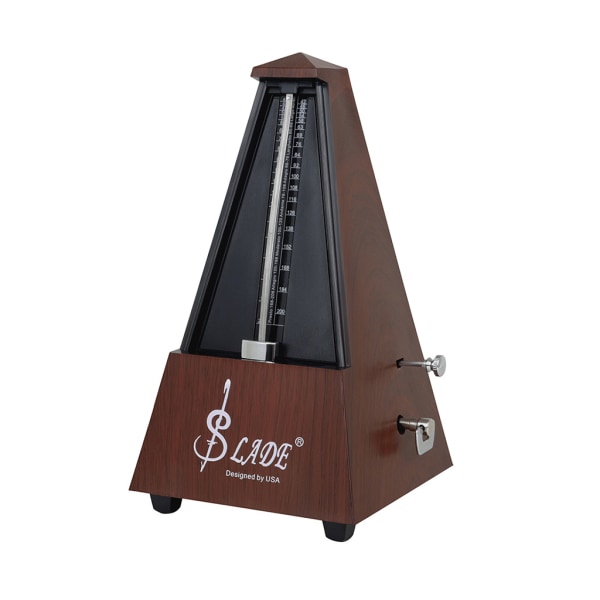 Trapezoid Wind up Mechanical Metronome with Accurate Timing Mahogany