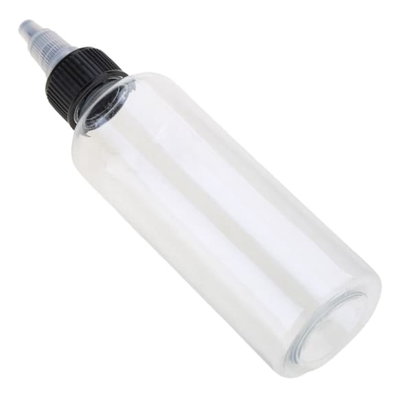 Förpackning med 10 Plastklämflaskor 100ml Fyrkantiga Flaskor med Spetsigt Lock