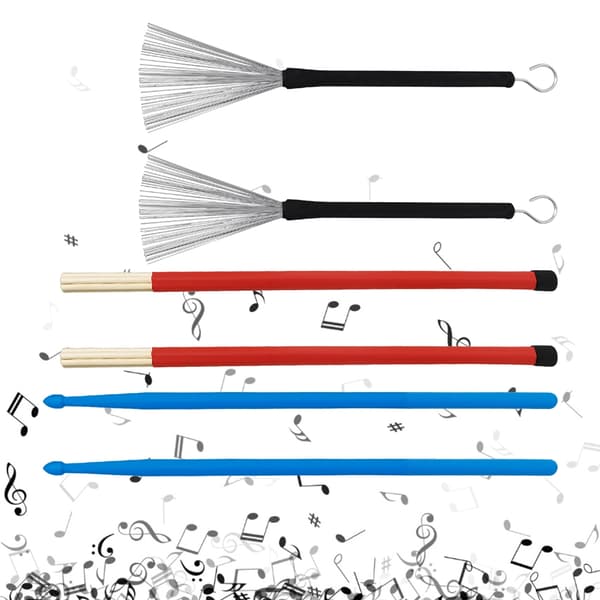 Tromme Wire Brush Trommebørste+Nylon Trommestik+Bundle Stick+Opbevaringspose Sæt