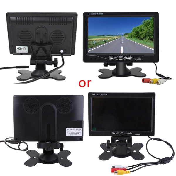 Backup Camera Monitor Kit 7-tums LCD för HD backkamera Monitor T