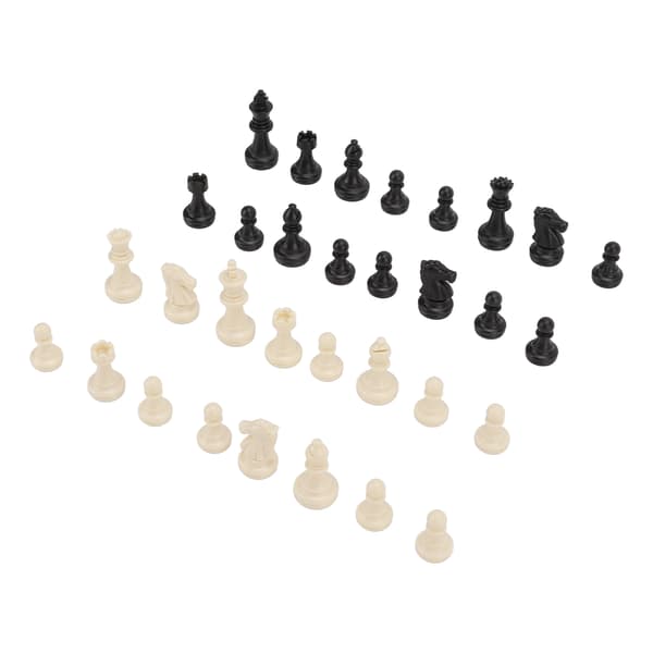 Only Chess Pieces PS Plastic Replacement Mini Chess Figures 49mm Height King for Party Relaxation (Black White)