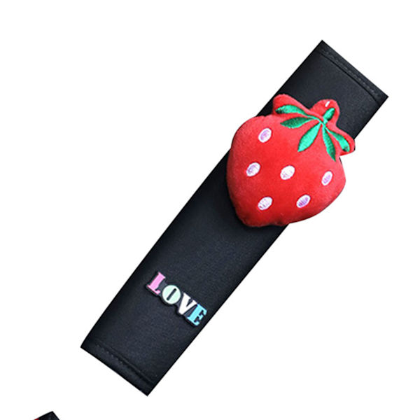 Sød Strawberry Bilselepude til børn - Blød og tyk sikkerhedssele i polyester til bil