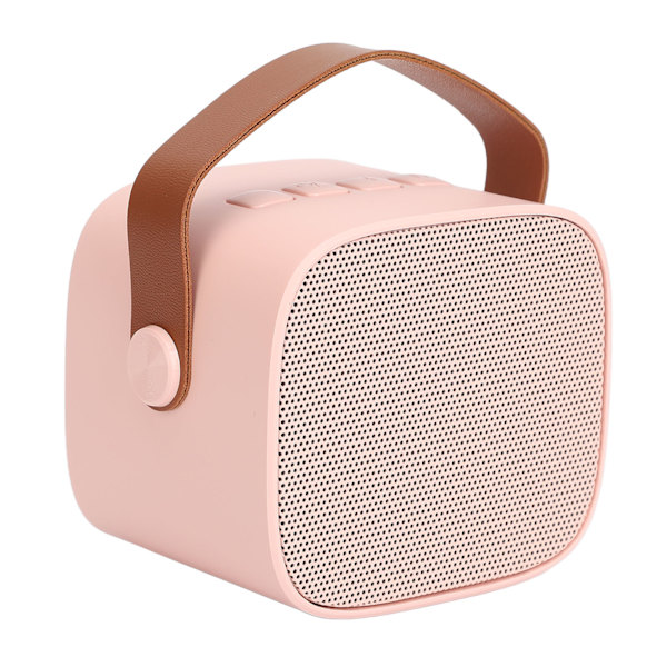 Bärbar Mini Karaoke Bluetooth-högtalare med 2 trådlösa mikrofoner - Rosa