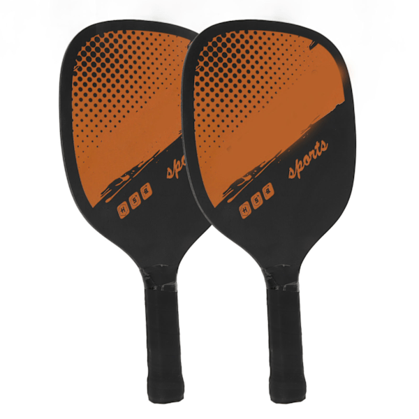 Pickleball Bat Sæt Ergonomisk 1 Par Træ Pickleball Batte med 4 Bolde og Bærepose til Indendørs Udendørs Træning Orange