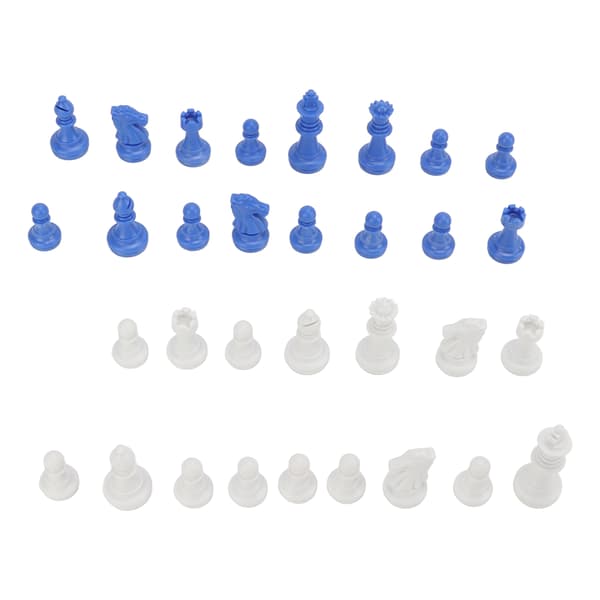 Only Chess Pieces PS Plastic Replacement Mini Chess Figures 49mm Height King for Party Relaxing Blue
