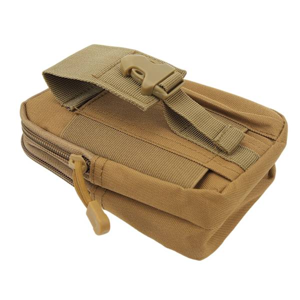 Flexibelt midjepaket med flera fickor för löpning, cykling och resor - Khaki