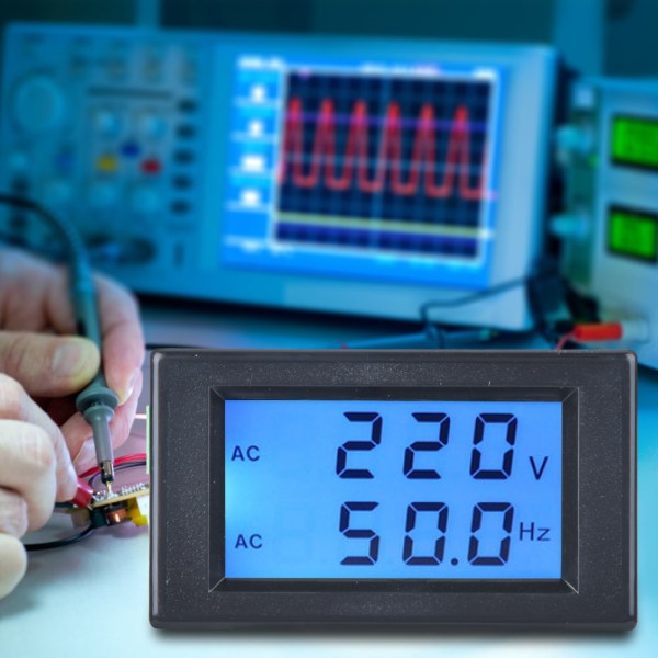 To-tråds LCD-skjerm Spenning Voltmeter Digital AC Voltmeter Display Tester (AC150-500V Svart)