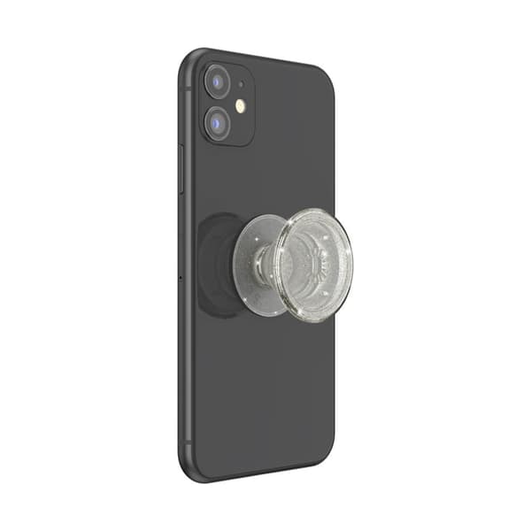 PopSockets Aftageligt Greb med Stativfunktion Klar Glitter Sølv Silver, Translucent 20