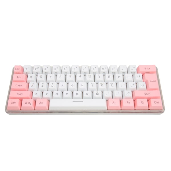 Kontrastfarve RGB-gamingtastatur - 61 taster, Mekanisk ledning, Hvid-pink
