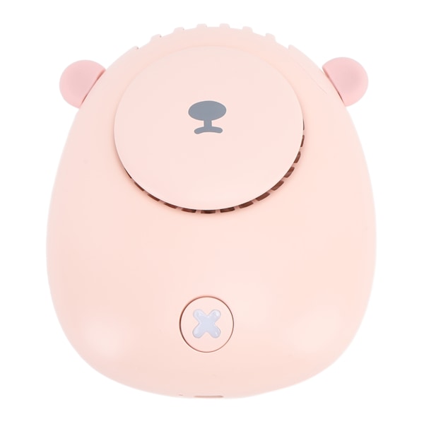 Mini bärbar bladlös hängande halsfläkt - Tyst 3 vindhastigheter - USB uppladdningsbar - Inomhus/Utomhus - Rosa