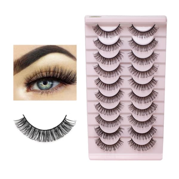 【DT】10 par tekoripsiä - Set natural look volume lash - Musta Black TK03